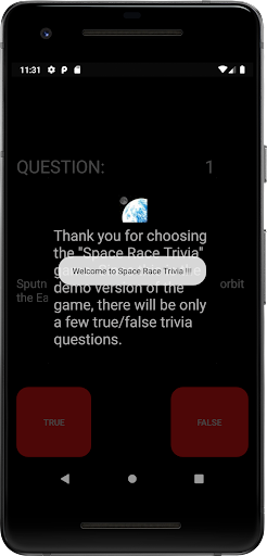 Android application Space Race Trivia screenshort