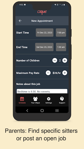 Clique Sitter Screen 3