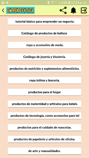 Android application Emprende desde casa screenshort