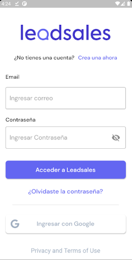 Android application Leadsales screenshort