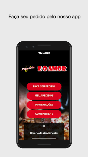 Android application Pizzaria É o Amor screenshort