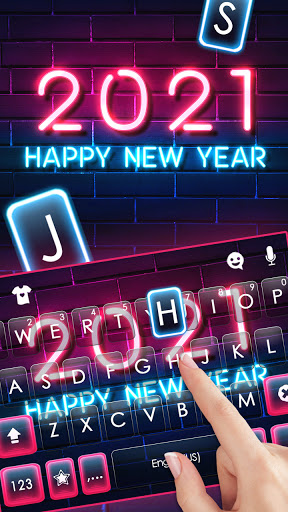 Neon New Year 2021 Keyboard Ba Screen 2