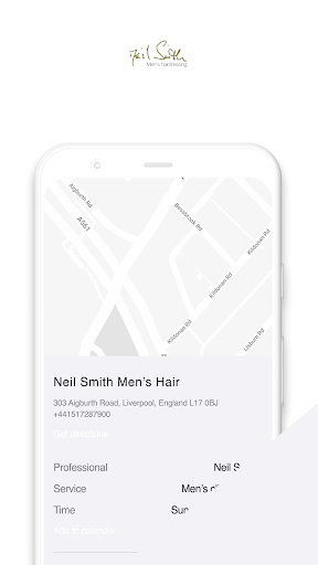Android application Neil Smith Mens Hairdressing screenshort