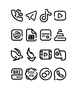 Captura de pantalla del paquete de iconos LineBula Black