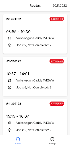 Android application Routizer - Driver screenshort