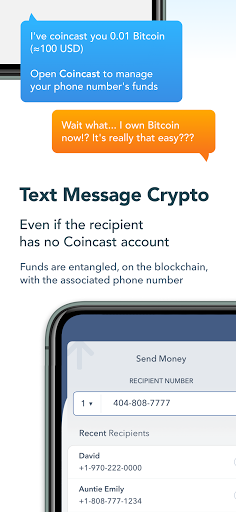 Screenshot of Coincast — Send Crypto