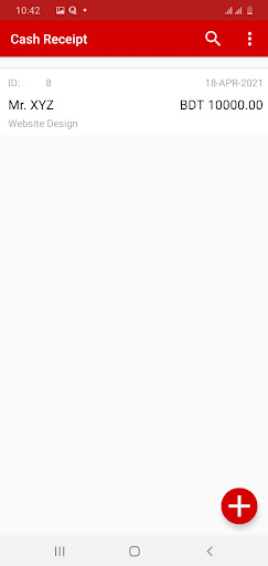 Android application Cash Receipt Lite screenshort