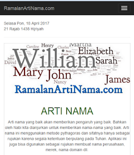 Primbon Arti Nama, Weton dan Ramalan Screenshot