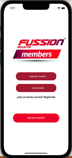 Android application Fussion Members screenshort