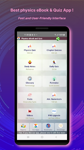 Android application Physics Quiz & eBook screenshort