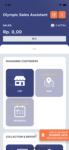 Android application Olympic Sales Assistant screenshort