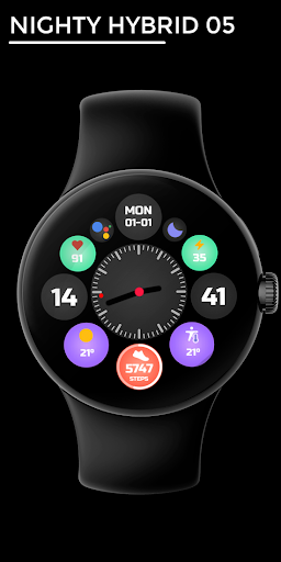 Android application Nighty Hybrid 05 - watch face screenshort