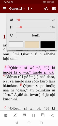 Yoruba Bible - AMP, KJV, NIV Screen 2