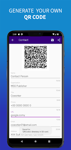 Android application EX - QR Code, Barcode Scanner screenshort