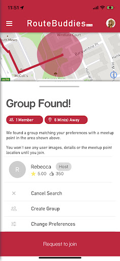 Android application RouteBuddies screenshort