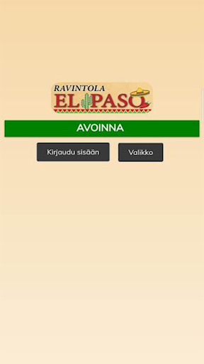 Android application Ravintola El Paso screenshort