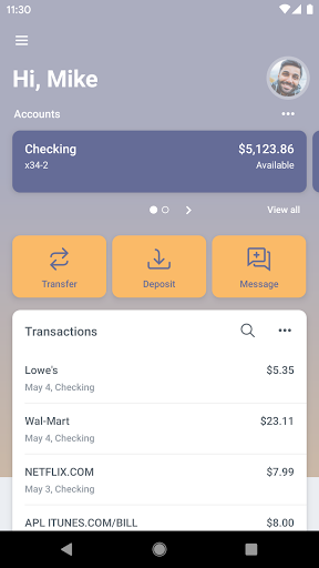 Android application Oxford Bank Mobile screenshort