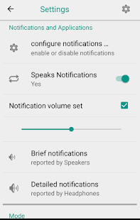 Spoken notifications Screenshot