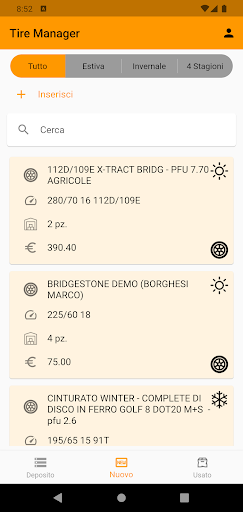 Tire Manager Screen 2