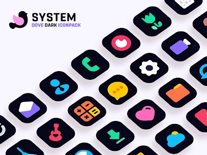 Dove Dark : Icon Pack 5.1 Apk 1