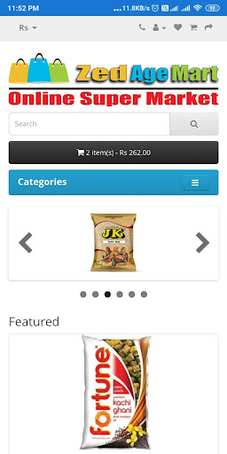 Android application ZedAgeMart screenshort