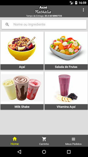 Android application Açai Nathália screenshort