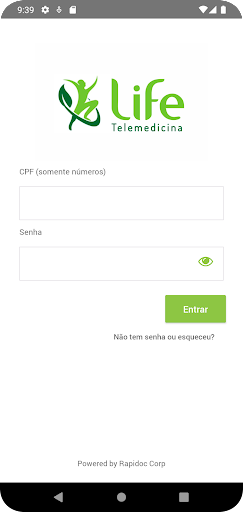 Android application Life Telemedicina screenshort