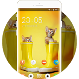 Kitty Theme: Yellow Cute Cats Lovely Screensaver icon