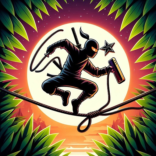 Fun and adventurous rope game logo