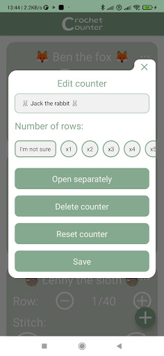 CrochetCounter Screen 2