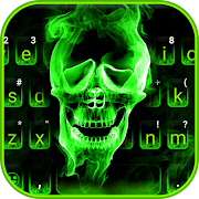 Green Smoky Skull Keyboard Theme