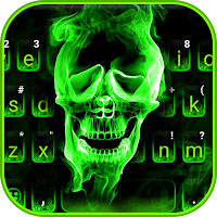 Green Smoky Skull Keyboard The