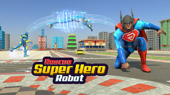 Flying Superhero Robot Rescue - War Robot Games banner