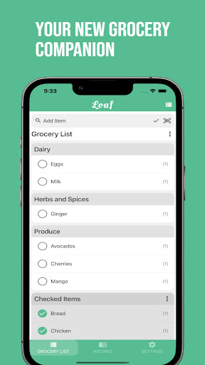 Android application Loaf - Grocery List screenshort