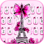 Eiffel Tower Pink Bow Keyboard
