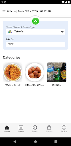 Android application T&T Snacks and Nigerian Dishes screenshort