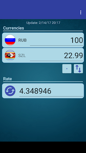 Android application RUS Ruble x Swazi Lilangeni screenshort