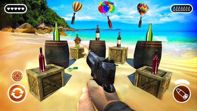 #1. Real 3d bottle shooter: Fun Bottle Shooting Games (Android) By: Comics Studio