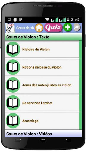 Android application Cours de Violon screenshort