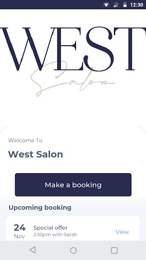 Android application West Salon screenshort