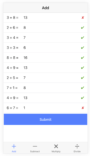 Simple Math Ionic Screen 2