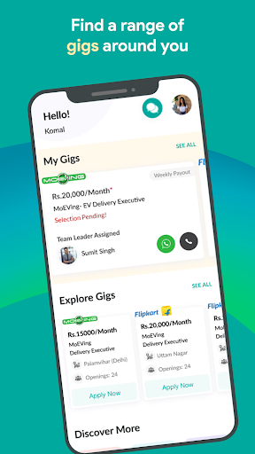 Android application Gigforce : Flexible Work screenshort