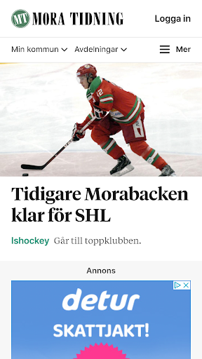 Android application Mora Tidning screenshort