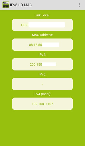 IPv6 IID MAC Screen 2