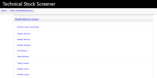 Technical Stock Screener Screen 2
