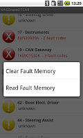 screenshot of DTC Fault Memory erase for VAG