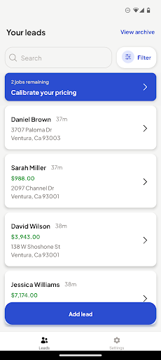 Android application Hoist: Sales for Painters screenshort