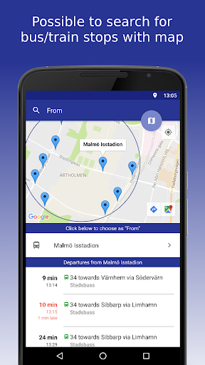 SkåneFärden, Skånetrafiken api Screen 2