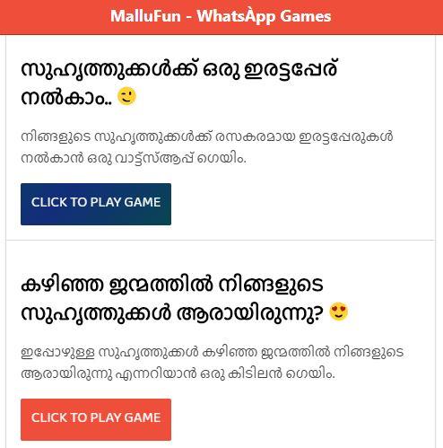 Mallu Fun - Whats-App Dare Games  Quizzes
