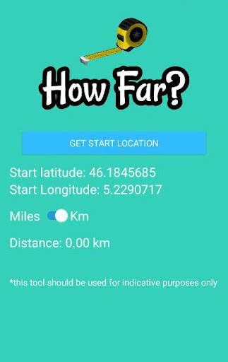 Android application How Far? screenshort